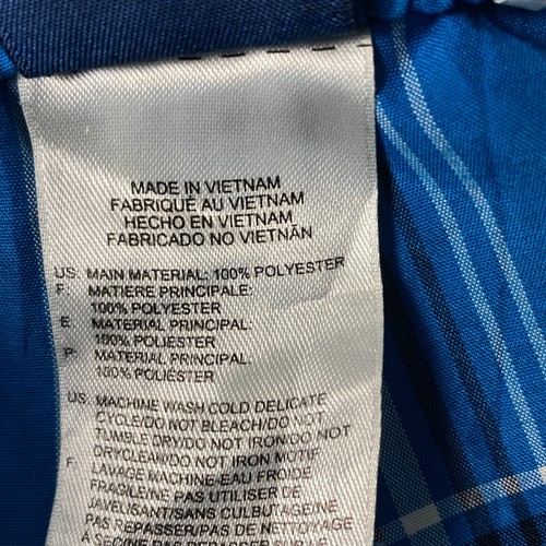 Reebok Mens Large Board Shorts Swim Trunks Blue Plaid Drawstring Pockets Logo - Picture 12 of 13