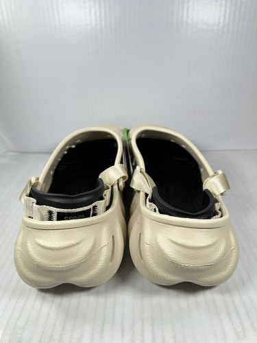 Größe 12 Herren Crocs Echo Clog Knochen/Schwarz 207937-2YJ BRANDNEU - Bild 4 von 7