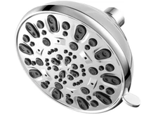 4.7" Rain Fixed Showerhead 7-Spray Setting w/ Adjustable Brass Swivel Ball Joint