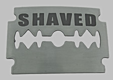 Cutter Biker Razor Blade Belt Buckle Barber Shop Punk Gothic Tattoo SHAVED TEXT