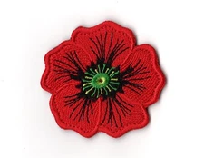 Red Poppy Flower Patch | Symbol Memorial Remembrance Veteran's Day Badge Emblem