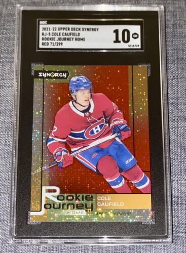 2021-22 UD SYNERGY COLE CAUFIELD RJ-5 ROOKIE JOURNEY HOME RED /299 RC SGC 10 GEM - Picture 1 of 3