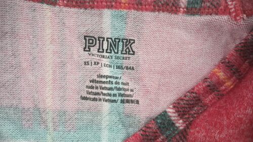 Pink Victoria's Secret Womens Sleepwear Red Plaid Size XS Long Sleeve Pullover - Picture 3 of 5
