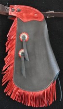 Custom Made Leather Kid's Chinks/Metallic Red Kid's Chaps/Made in USA