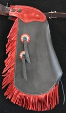 Custom Made Leather Kid's Chinks/Metallic Red Kid's Chaps/Made in USA