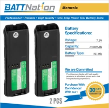 2x 7.2V 2100mAh NiMh battery for Motorola NTN8294, XTS3000, XTS5000, MTP-300