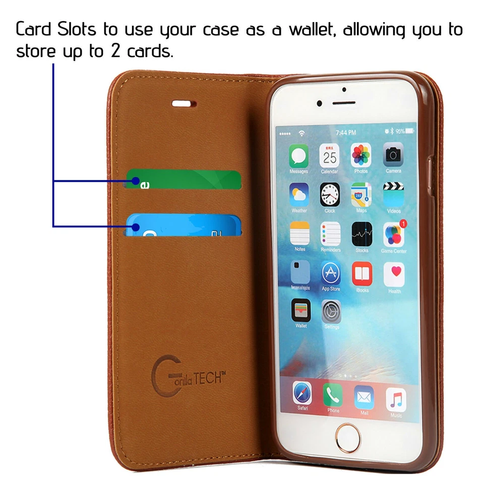 Luxury Magnetic Flip Cover Stand Wallet Leather Gorilla Case For Mobile Phones - Image 3 of 4