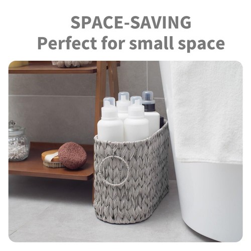 with Handles Toilet Paper Storage Wicker Woven Sundries Storage Basket - Picture 4 of 16