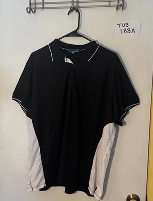 Devon & Jones Women s Black Polo Shirt With White Strip On Side Size 2XL