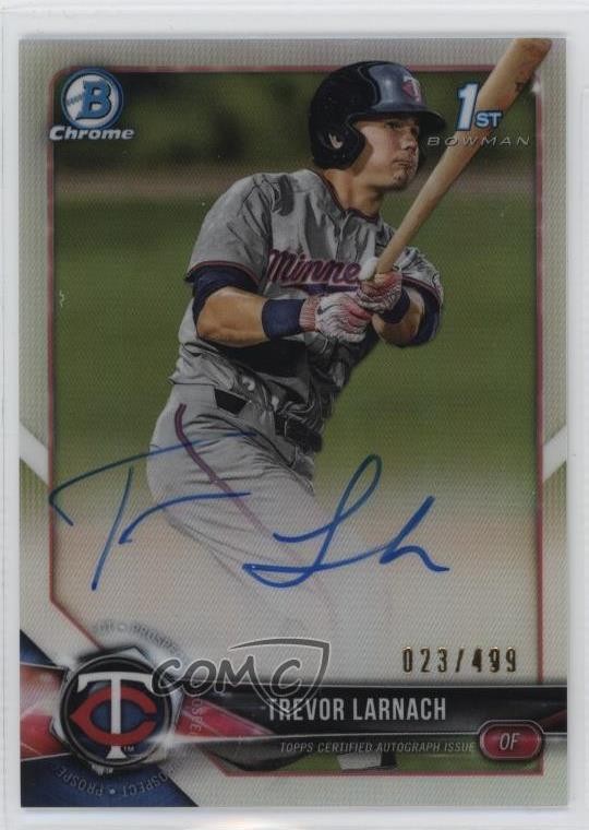 2018 Bowman Draft Chrome Pick Refractor 23/499 Trevor Larnach #CDA-TL Auto 12i0