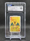 CGC 10 GEM MINT - CHARIZARD POKEMON PLAYING CARD MINI GREEN DECK KING OF HEARTS