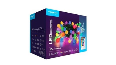5999145406417 Lampki choinkowe kulki modee 10m RGB 100LED ML-C2023 pilot Modee