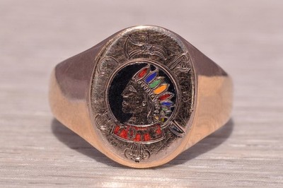 Native American TOTE Ring in Yellow Gold