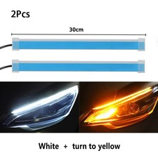 Rstob 2pcs 12v Led Drl Strip Sequential Flow Turn Signal 304560cm Whiteamber Rstob 2pcs 12v Led Drl Strip Sequential Flow Turn Signal 304560cm Whiteamber