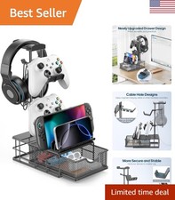 Multi-Functional Headset Stand with Drawer - Easy Assembly  Durable Design