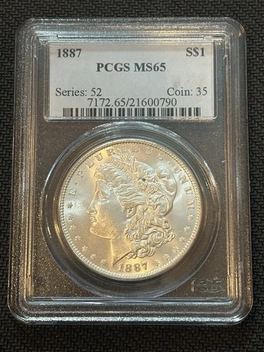 1887 P Morgan Silver Dollar PCGS MS-65
