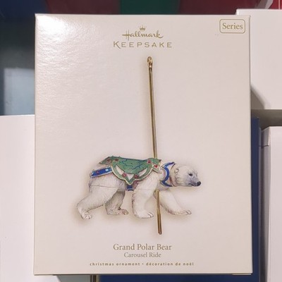Hallmark Keepsake Grand Polar Bear Carousel Ride Hanging Metal Ornament 2007
