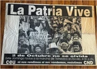 Mexico Tlatelolco Protest Poster 2 de Octubre 1980s CEU CND