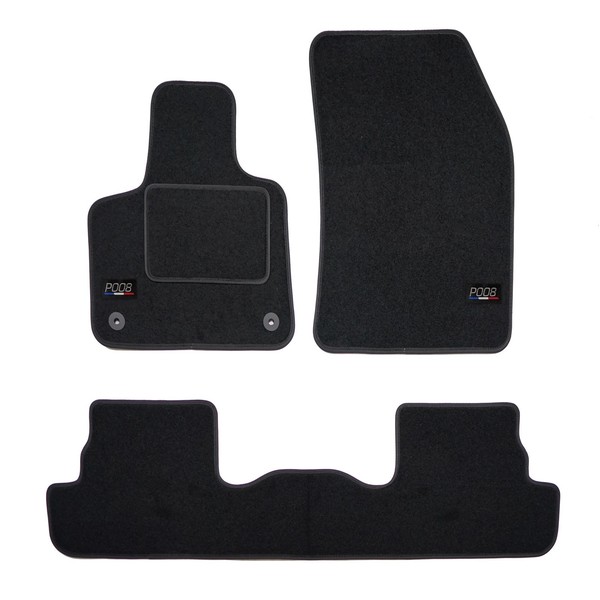 Velour FußMatten Automatten Mit Logo FüR Peugeot 3008 Hybrid 2021-2023 Bef. Rund-image