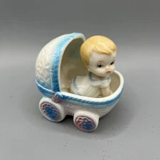 Baby In Buggy Nursery Ceramic Japan Cute Kitschy MCM Planter