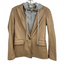 Evereve Gray Synthetic Blazer with Detachable Hoodie  Women  s Size S