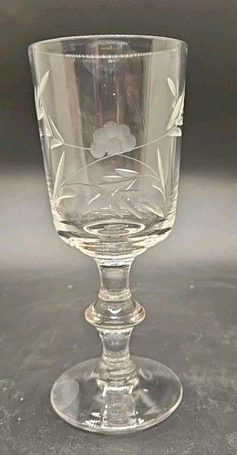Set 6 bicchieri sherry vintage in vetro taglio inciso 50 ml in scatola foglie e bacche - Foto 3 di 6