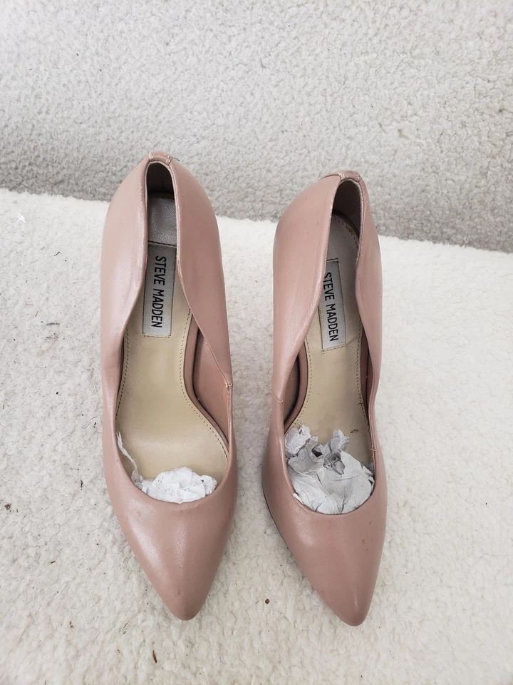 Steve Madden Mujer Zapatos de salón 8M Rosa Desnudo Punta Alta Clásicos Tacón Foto 3 de 4