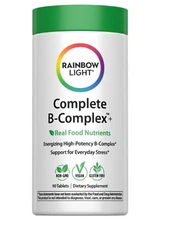 Complete B-Complex Tablets | 90 Count | Real Food Nutrients | by Rainbow Light