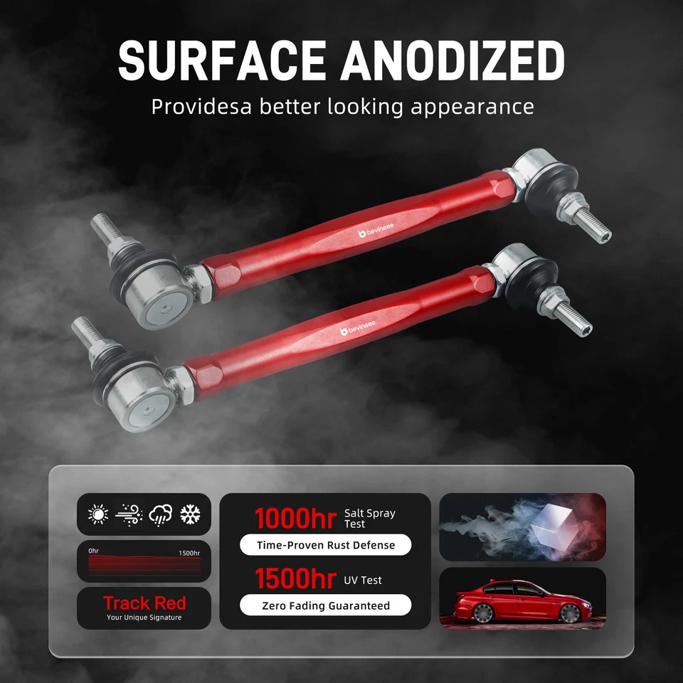 Aluminum Adjustable Front Sway Bar End Link Kit For BMW E46 323Ci 325Ci 330Ci - Imagem 4 de 4