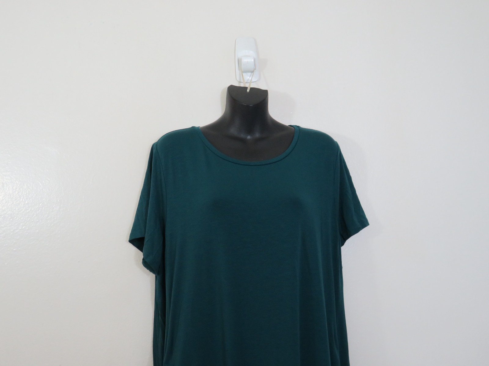 Eileen Fisher size XL Short Sleeve Midi Dress Bubble Hem Elastic Green NEW