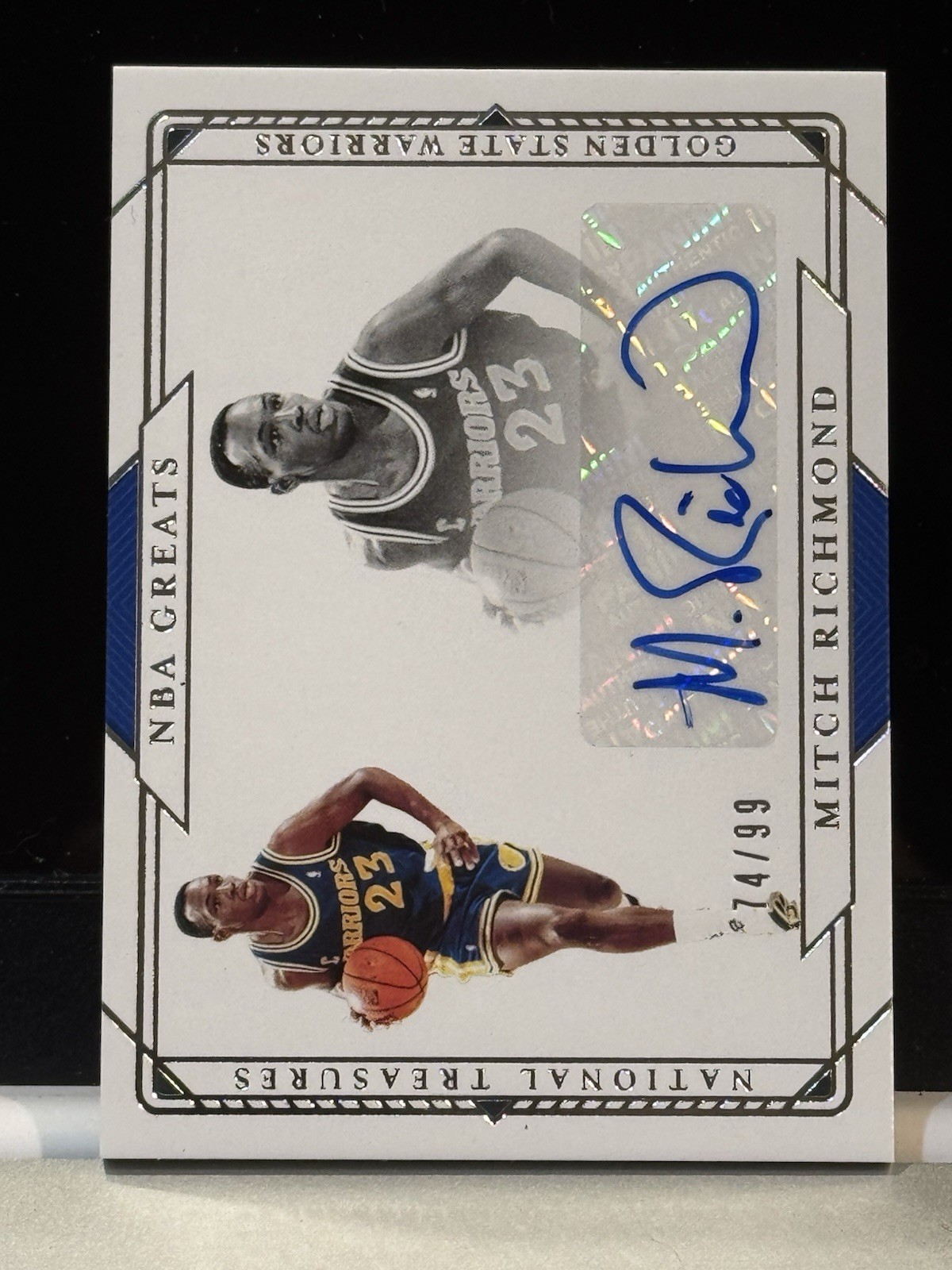 2020-21 Panini National Treasures MITCH RICHMOND AUTO /99 Golden State Warriors view 3