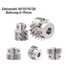 Zahnrad Stirnrad 45&deg; Links schr&auml;g verzahnt Modul 1 1,5 aus Edelstahl 10-20 Z&auml;hne
