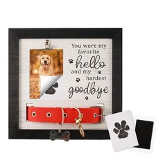 Dog Collar Memorial Picture Frame with Paw Print, Loss of Dog Sympathy Gift, ...