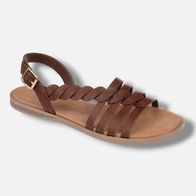 Journee Collection Women's Brown Solay Sandals Shoes Size 7
