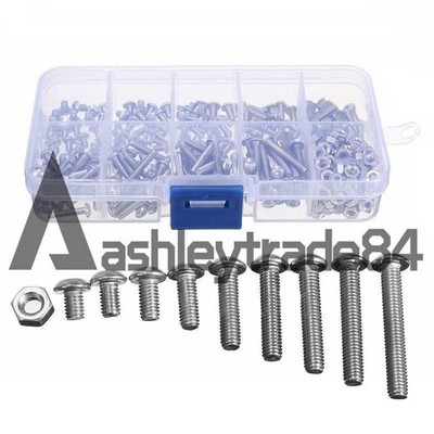340pcs M3 A2 Stainless Steel   Screw Nuts Bolt nut Socket Assortment Set #iv