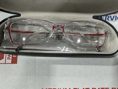 Silhouette SPX 1998 10 6071 54*13 Clear Red Unisex Eyeglasses Super Light