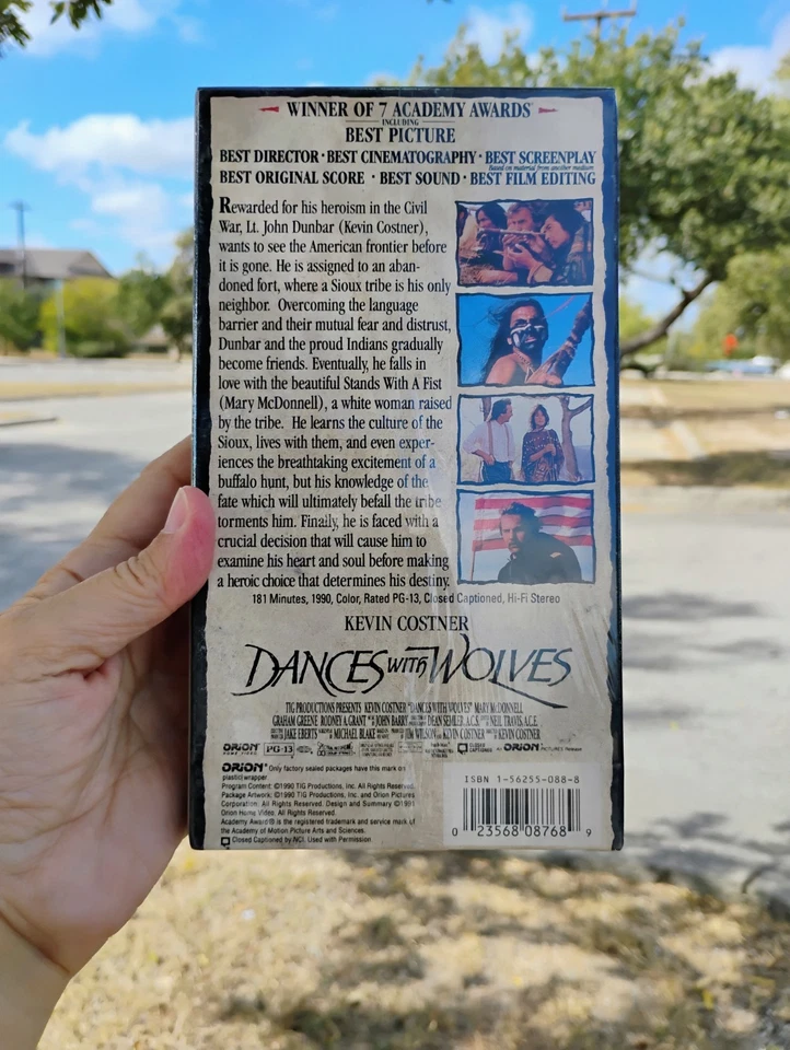 Dances with Wolves (VHS, 1990) 1st Release Orion Watermark Sealed Kevin Costner. - Image 2 of 3