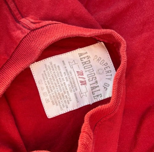 Vintage Aeropostale T-Shirt Tee Distressed Faded Red Y2K Size Medium - Picture 4 of 4