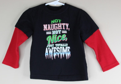 Holiday Time Baby Boys Not Naughty Not Nice Long Sleeve Shirt Size 24 Months