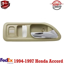 Interior Door Handle Beige bezel with chrome lever Front Passenger Side Fits