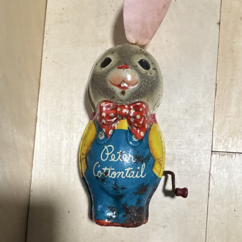 Peter Cottontail Vintage Tin Wind-Up Rabbit Toy for Ages 4-7, 8-11 Years