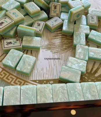 2026 Pearlescent blue American Mahjong Game Set, 160 Paris Mah Jong Tiles