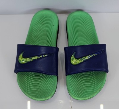 Nike Kawa Slide Kid's Size 10 Blue Green AJ7293 400 