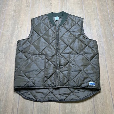 Vintage 90s Big Smith Vest Men XL Black Quilted Full Zip Workwear Puffer Jacket