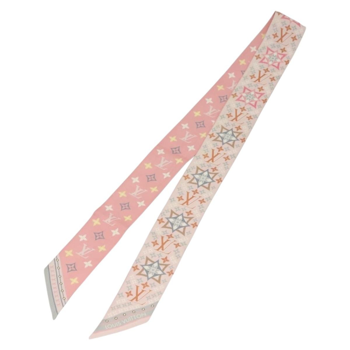 希少 ルイヴィトン バンドーBB フラワーズ フォエバー ピンク M77683 LOUIS VUITTON Bando BB Flowers Forever Scarf Silk Pink