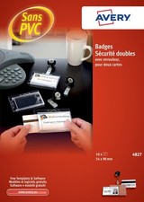 [4827] Avery 4827 - 10 porte-badges en plastique pour 2 cartes magnétiques. 5...
