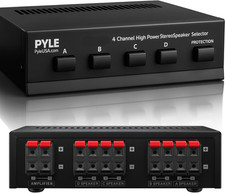Premium New and Improved 4 Zone Channel Speaker Switch Selector Switch Box Hub D