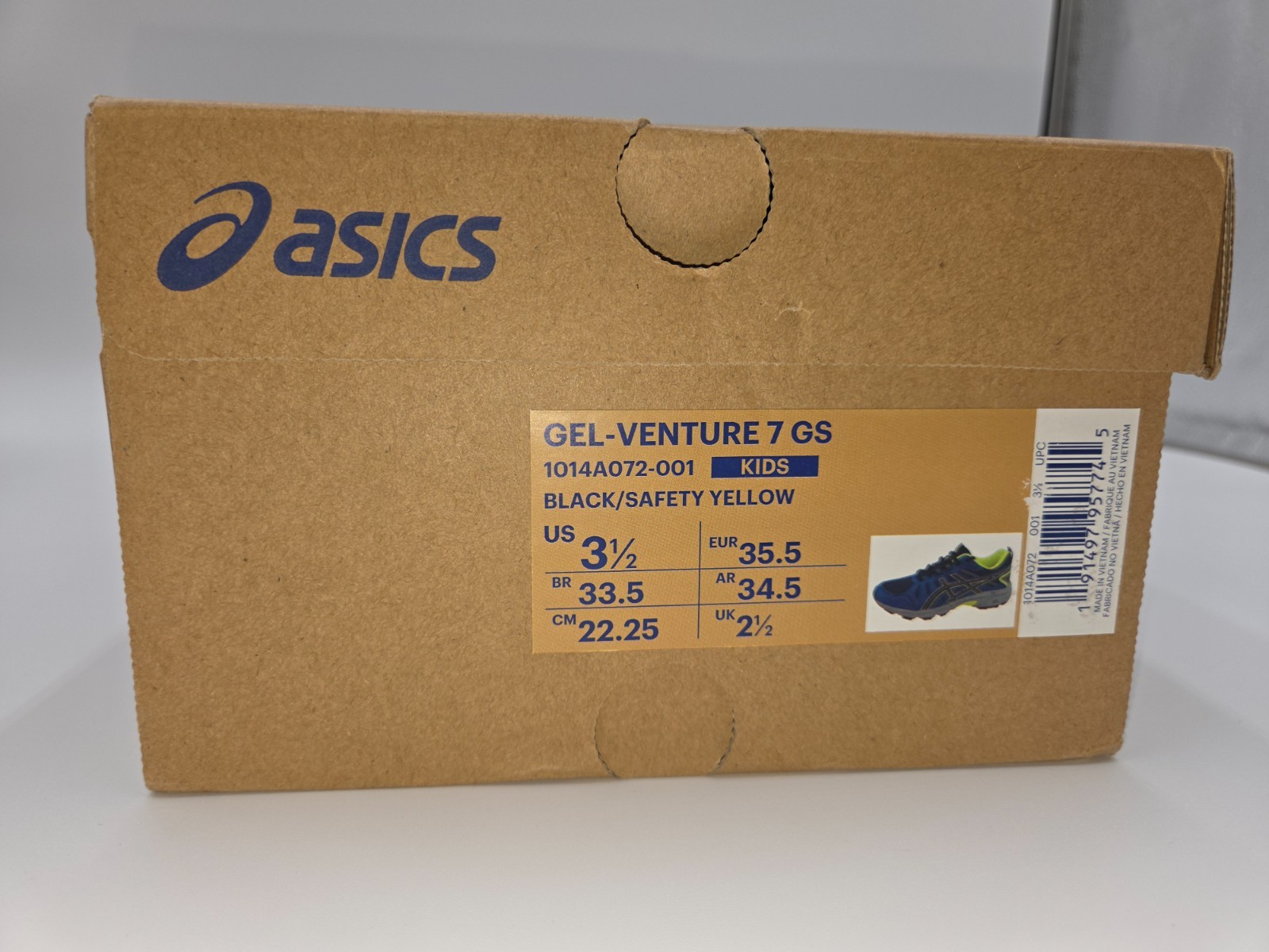 ASICS Kid's Gel-Venture 7 Running Shoes, Size 3.5, Blue/Black/Safety Yellow- NEW thumbnail 11