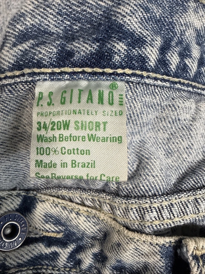 Vintage 80s PS GITANO WOMEN Sz 34/20W Short ACID WASHED High Waist Tapered Legs - Image 3 of 4