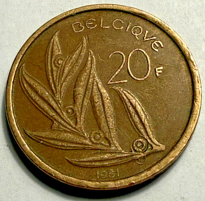 1981 Belgium - 20 Francs - Baudouin I Dutch text